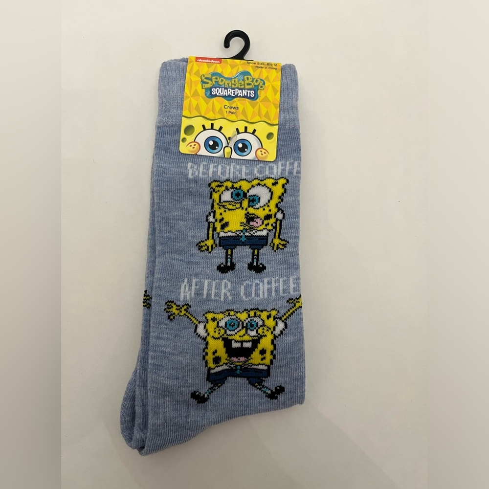 SpongeBob Socks Fits Shoe Size 6 1/2 - 12